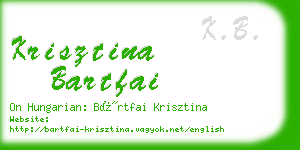 krisztina bartfai business card